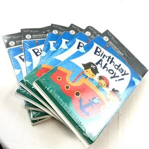5 packs of 8 Birthday Ahoy Invitations Tender Thoughts in packages msrp 3.25 ea